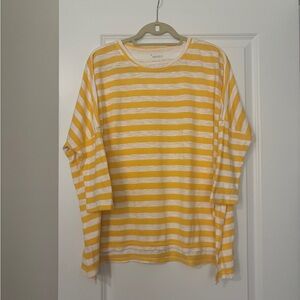 Mer Sea Captiva Canary Yellow and White Striped  - One Size Top
